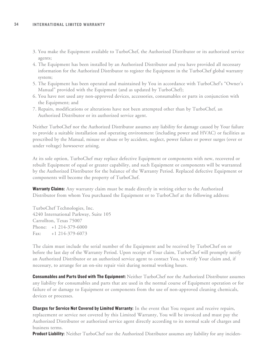 TurboChef Technologies Tornado User Manual | Page 44 / 48