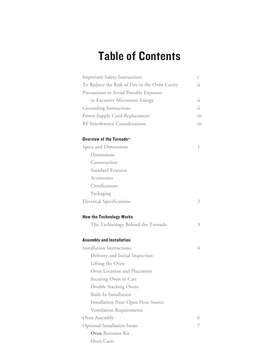 TurboChef Technologies Tornado User Manual | Page 5 / 48