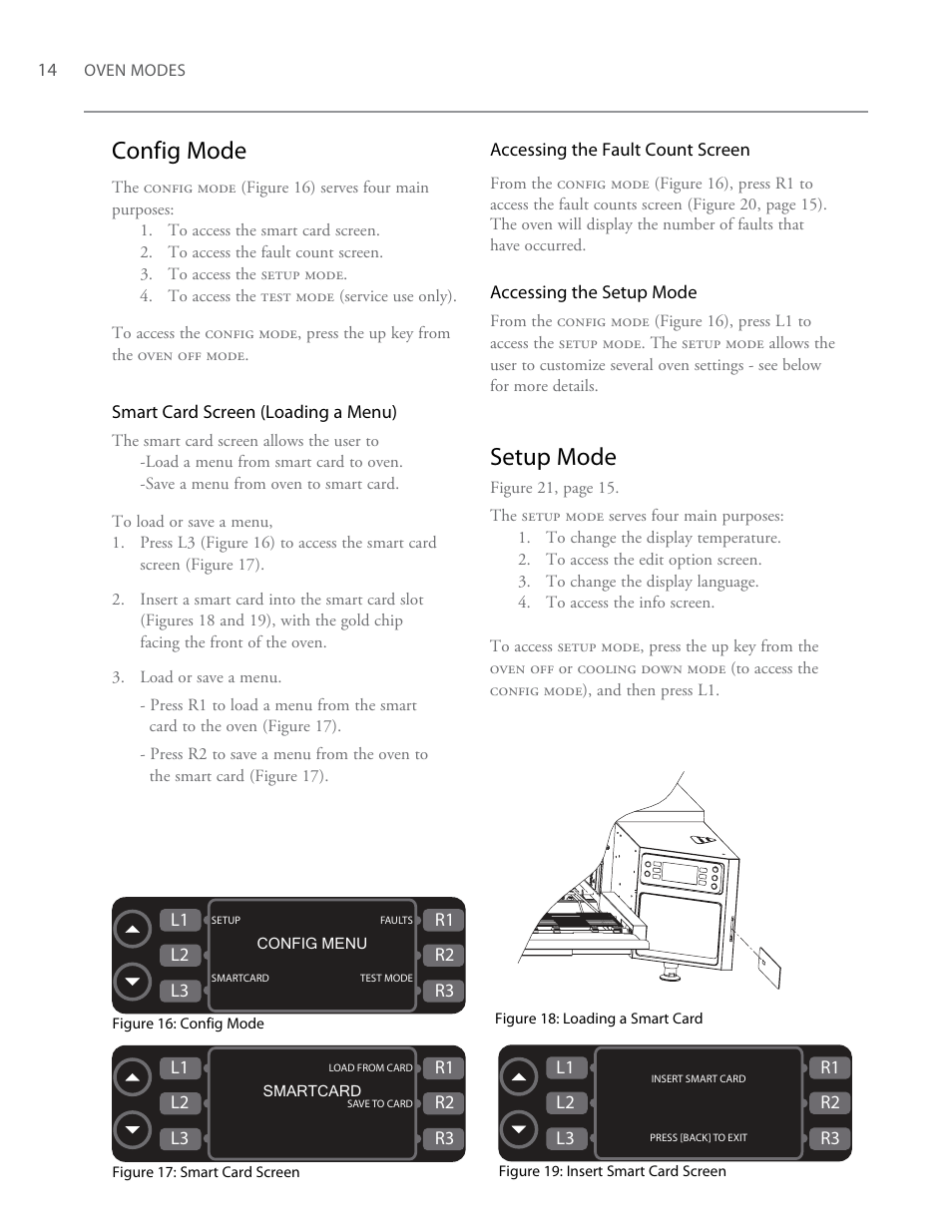 Config mode, Setup mode | TurboChef Technologies TurboChef High h Conveyor 2020 User Manual | Page 22 / 36
