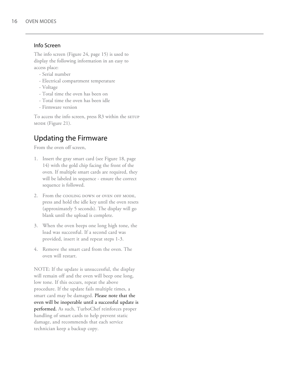 Updating the firmware | TurboChef Technologies TurboChef High h Conveyor 2020 User Manual | Page 24 / 36