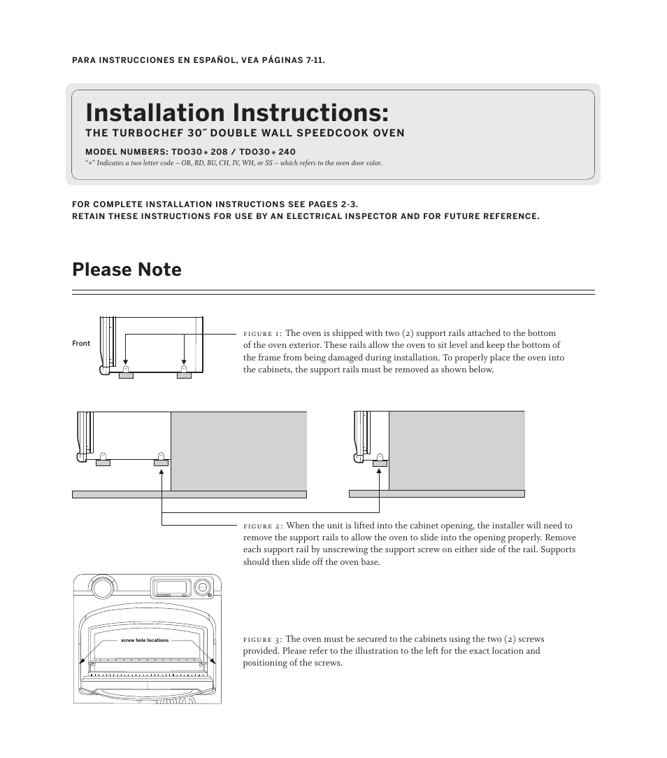 TurboChef Technologies TDO30 * 208 User Manual | 12 pages