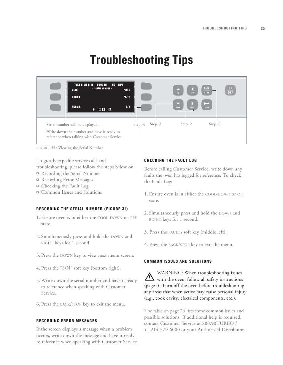 Troubleshooting tips | TurboChef Technologies High h Batch User Manual | Page 33 / 45