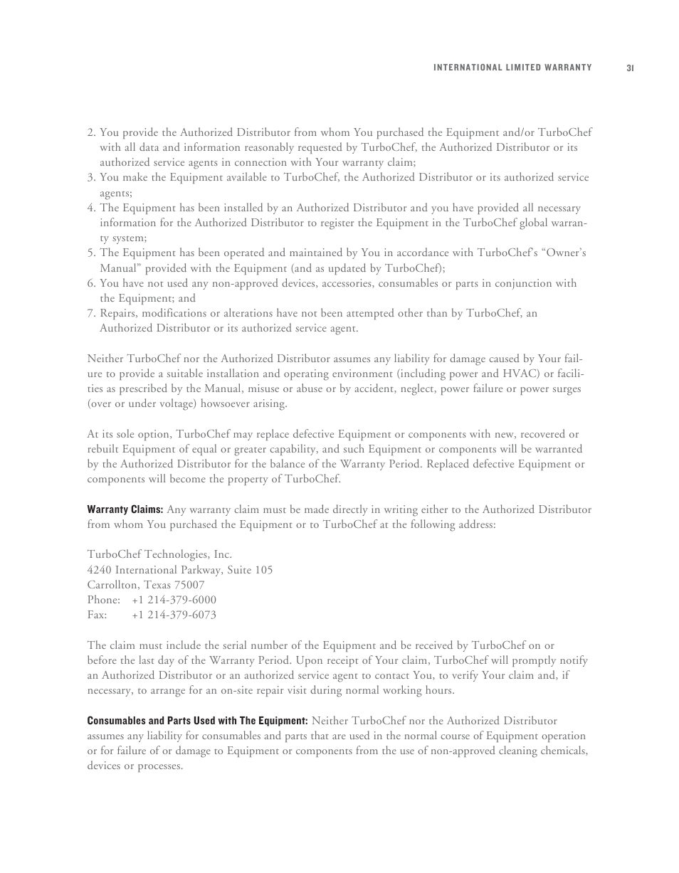 TurboChef Technologies High h Batch User Manual | Page 39 / 45