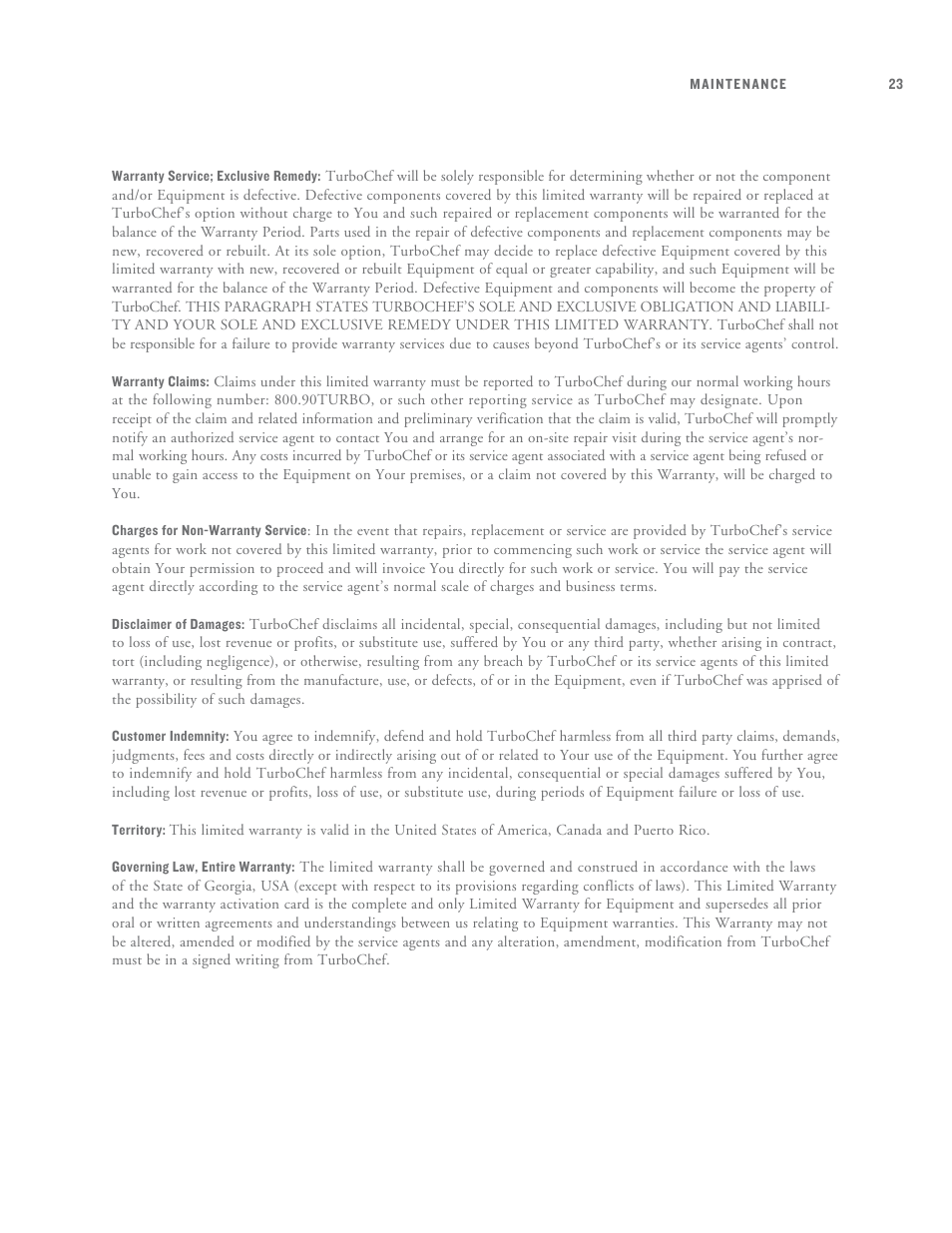 TurboChef Technologies C3 User Manual | Page 27 / 32