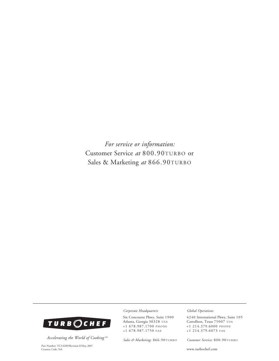 TurboChef Technologies C3 User Manual | Page 32 / 32