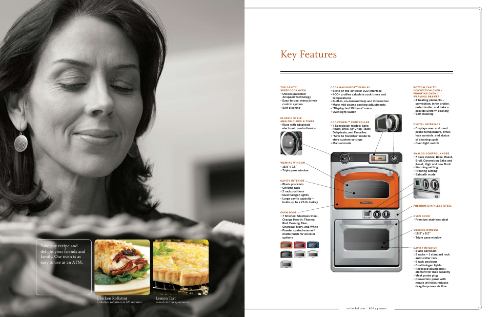 Key features, Chicken rollatini, Lemon tart | TurboChef Technologies TDO30 * 240 User Manual | Page 4 / 9