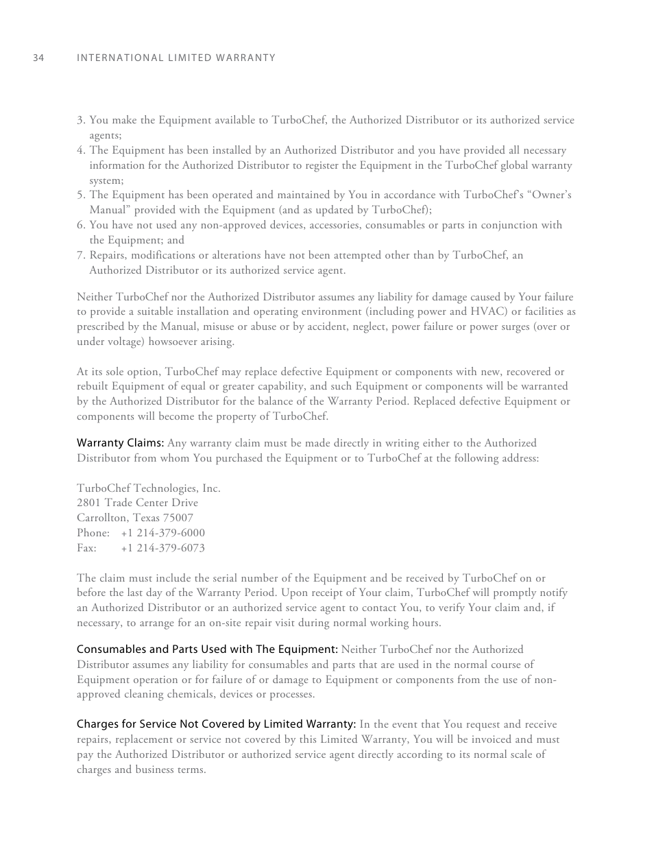 TurboChef Technologies Rapid Cook Oven Tornado User Manual | Page 42 / 44