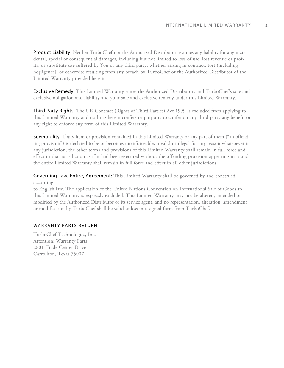 TurboChef Technologies Rapid Cook Oven Tornado User Manual | Page 43 / 44