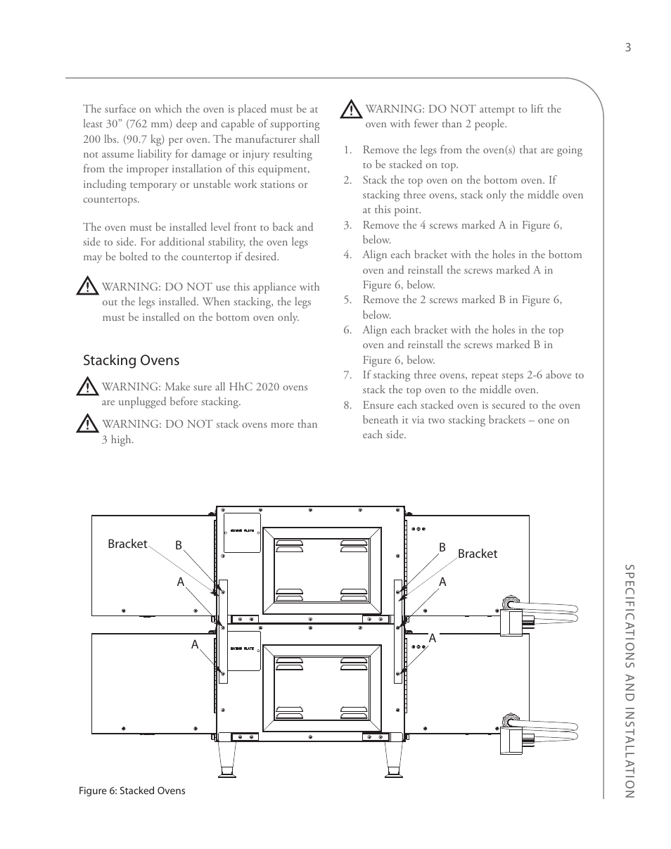Stacking ovens | TurboChef Technologies 2020 User Manual | Page 13 / 76