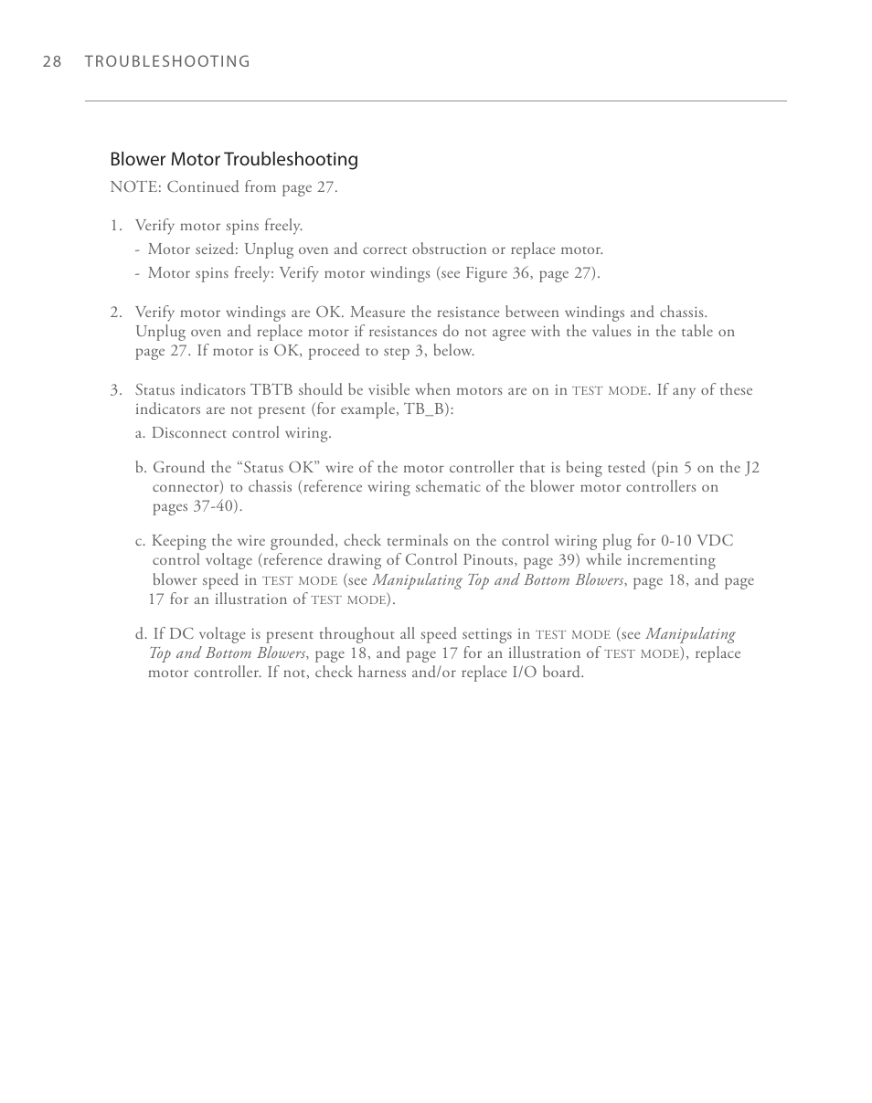 Blower motor troubleshooting | TurboChef Technologies 2020 User Manual | Page 48 / 76