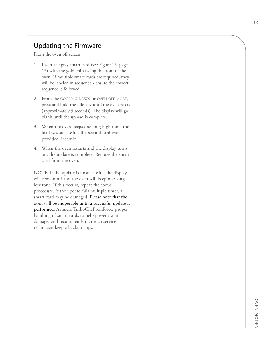 Updating the firmware | TurboChef Technologies 2020 HIGH h User Manual | Page 23 / 34