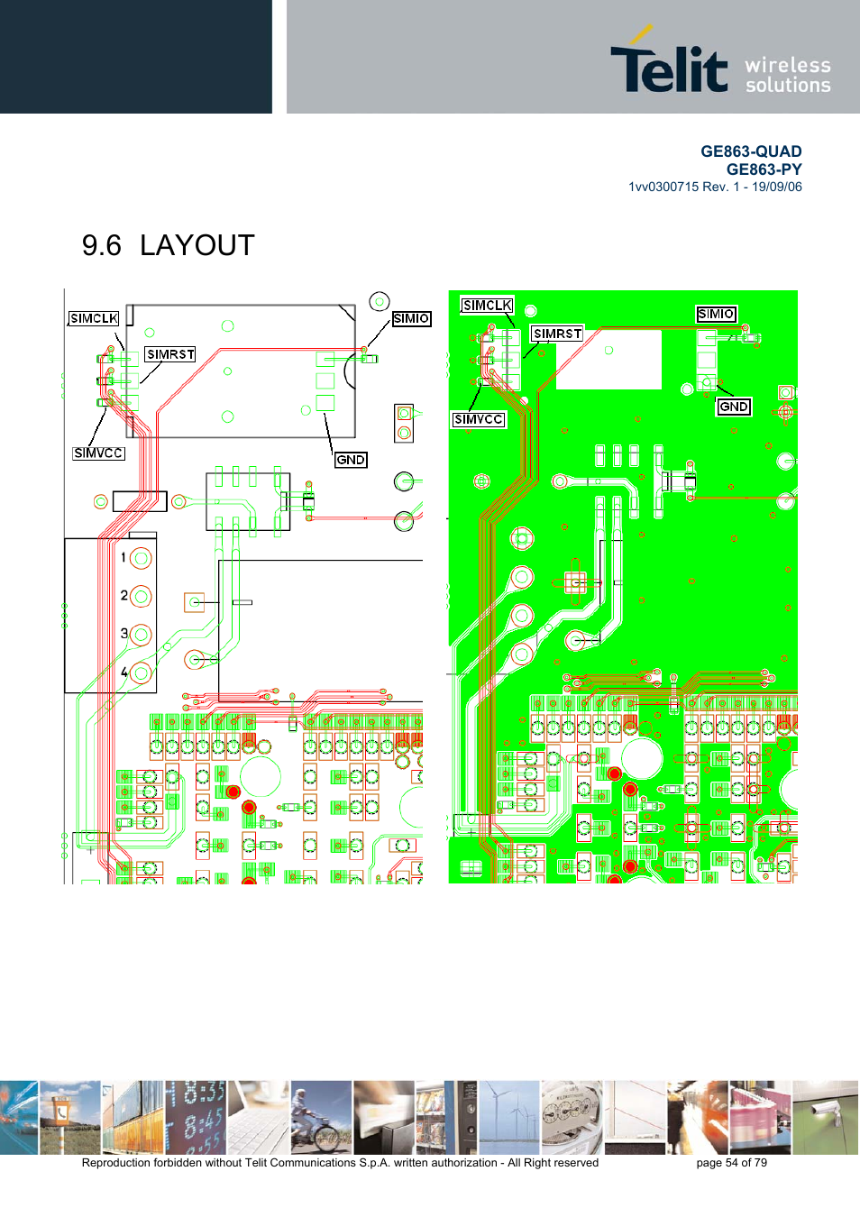 Layout, 6 layout | Telit Wireless Solutions GE863-QUAD User Manual | Page 54 / 79