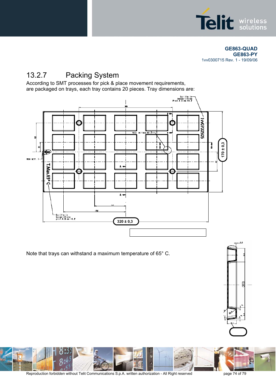 Packing system, 7 packing system | Telit Wireless Solutions GE863-QUAD User Manual | Page 74 / 79