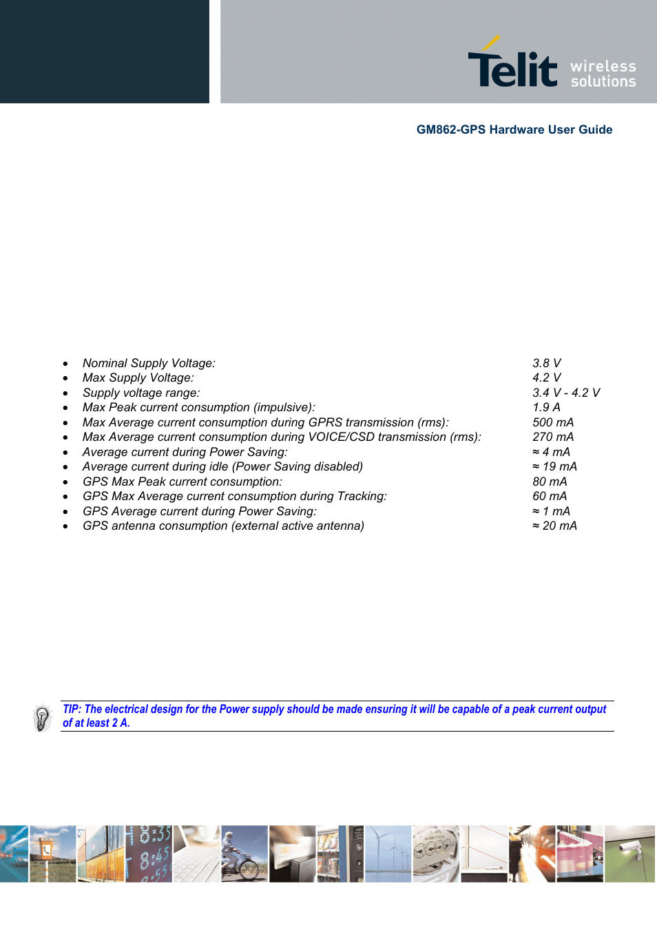 3 power supply, 1 power supply requirements | Telit Wireless Solutions GM862-GPS User Manual | Page 10 / 55