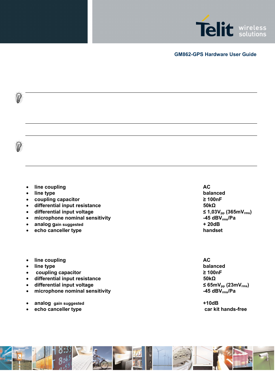 1 microphone paths characteristic and requirements | Telit Wireless Solutions GM862-GPS User Manual | Page 27 / 55