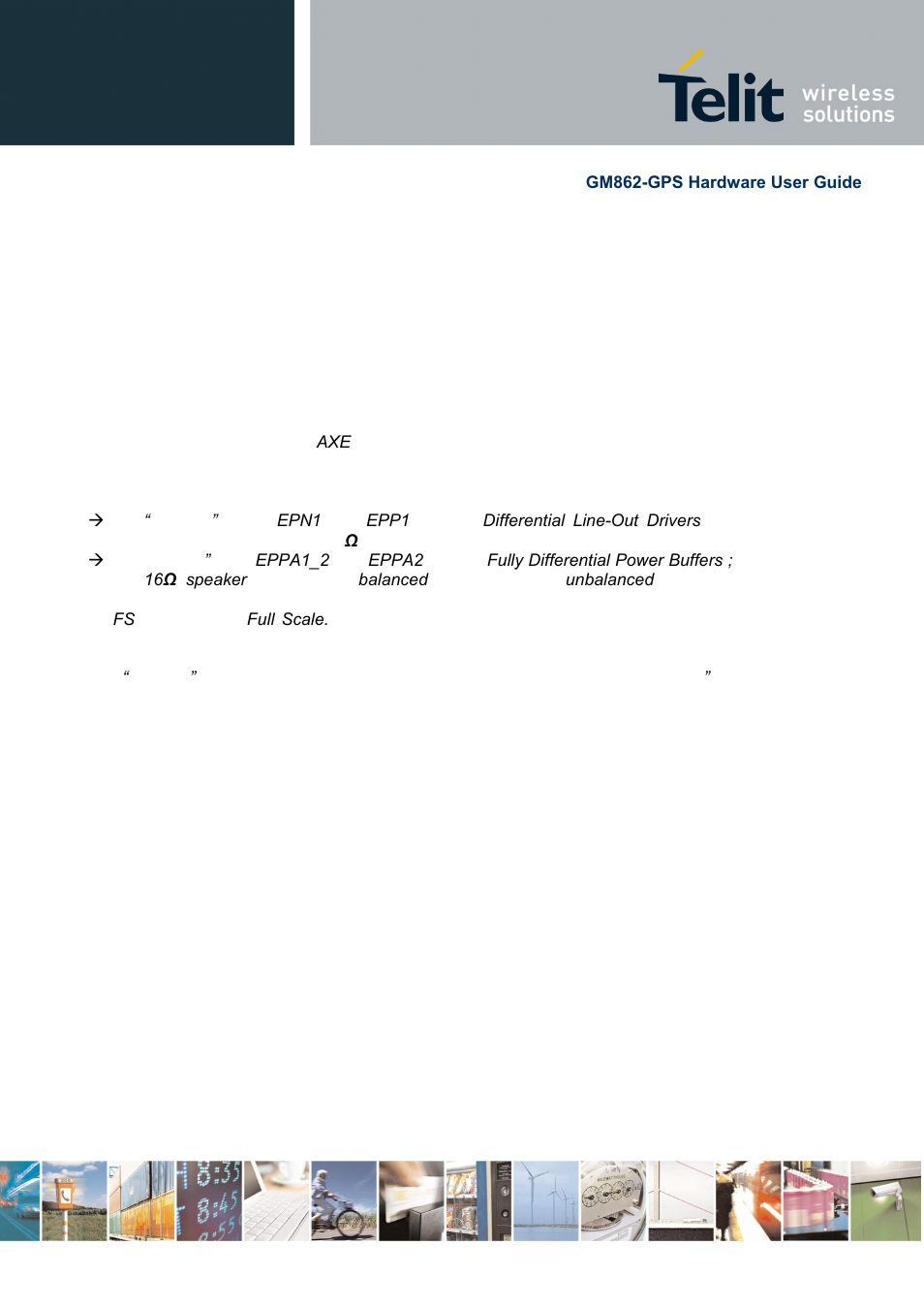 6 output lines (speaker), 1 short description | Telit Wireless Solutions GM862-GPS User Manual | Page 39 / 55