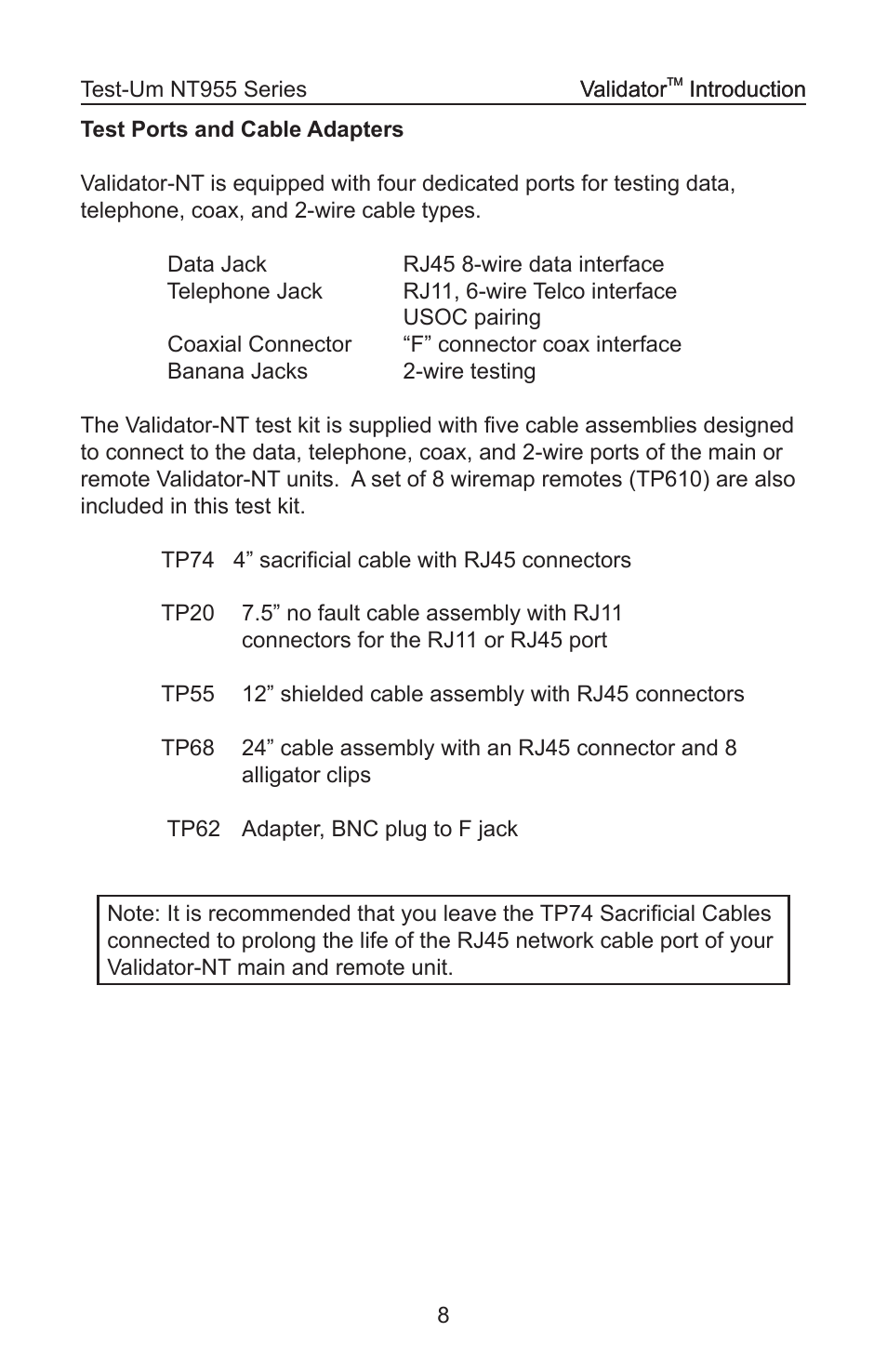 Test-Um VALIDATOR-NT NT955 User Manual | Page 9 / 97