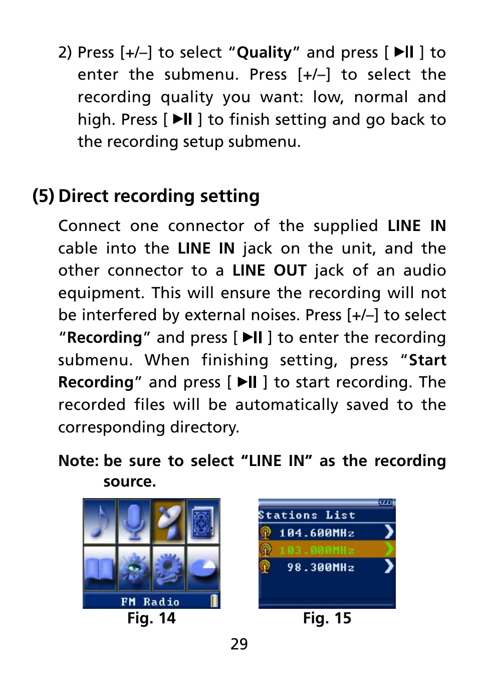 5) direct recording setting, Direct recording setting (5) | Truly electronic Mftg MP313X User Manual | Page 29 / 63