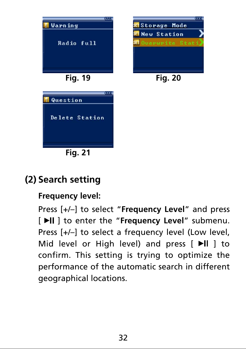 2) search settings, Search setting (2) | Truly electronic Mftg MP313X User Manual | Page 32 / 63