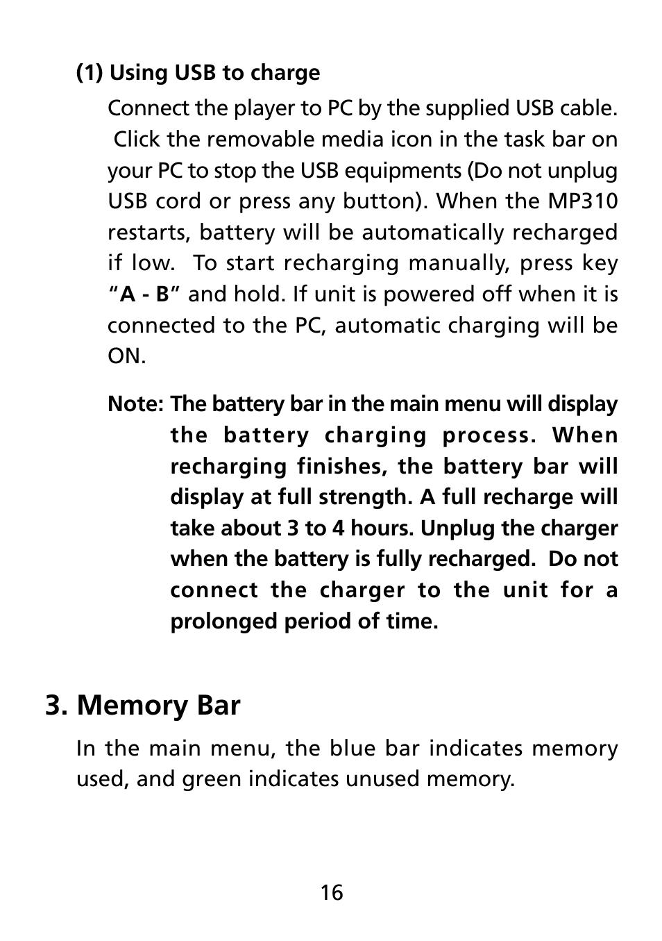 Memory bar | Truly electronic Mftg Digital Photo & Audio Player User Manual | Page 16 / 74