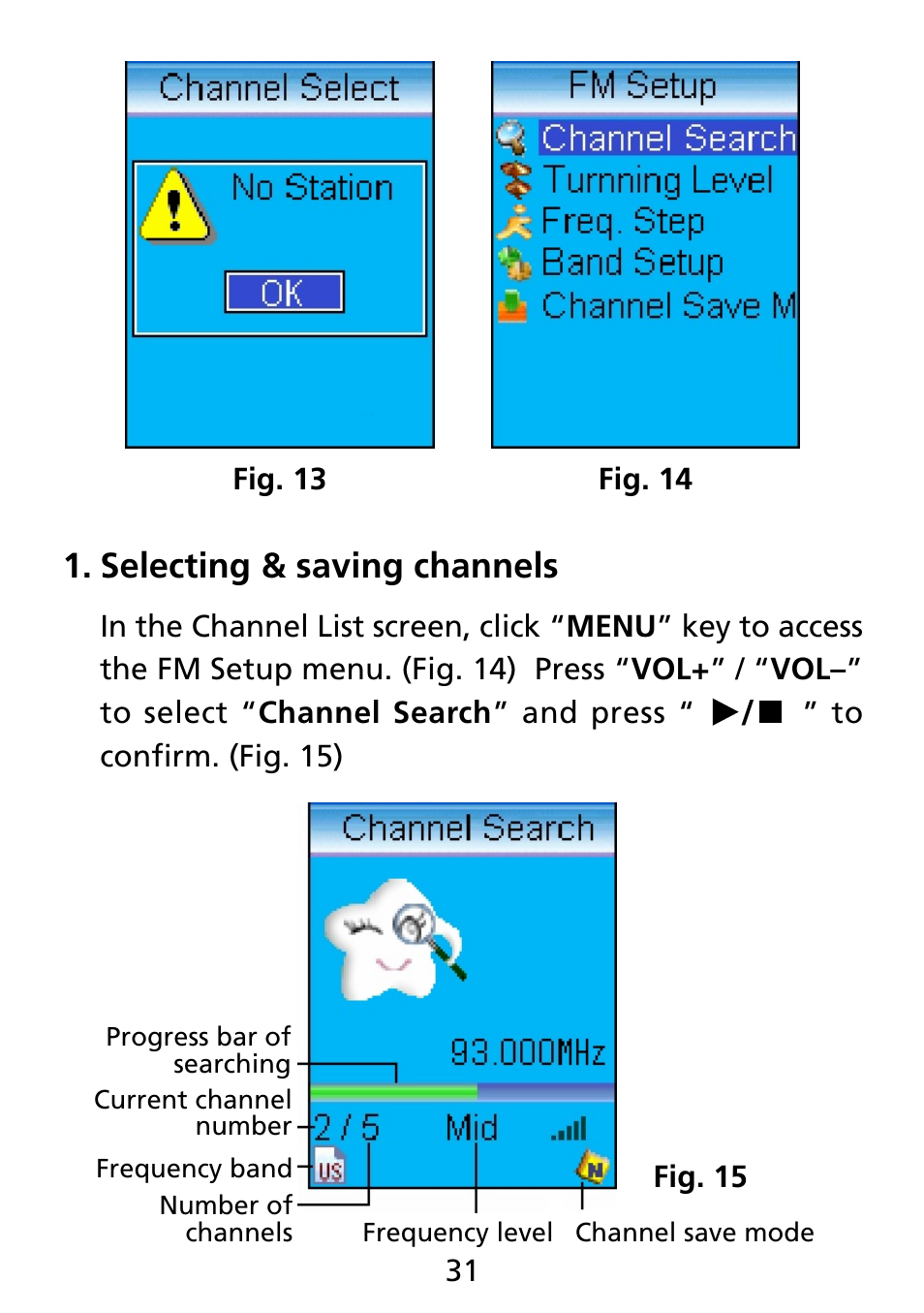 Selecting & saving channels | Truly electronic Mftg Digital Photo & Audio Player User Manual | Page 31 / 74