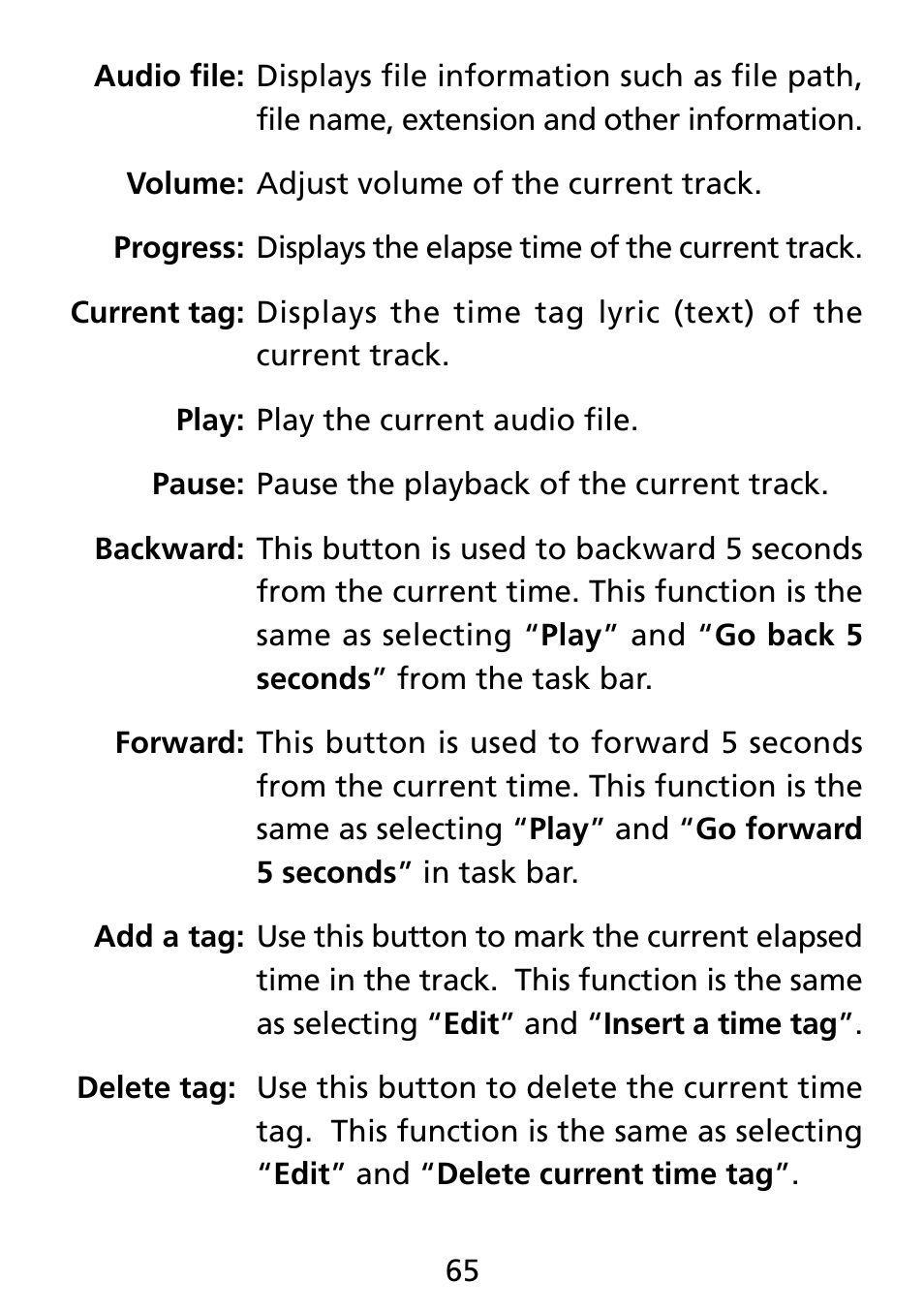 Truly electronic Mftg Digital Photo & Audio Player User Manual | Page 65 / 74