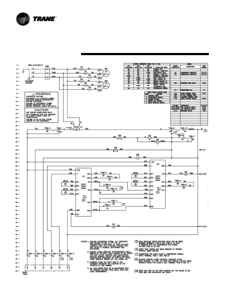 Unit wiring 20-ton equipment | Trane WPWD User Manual | Page 30 / 31