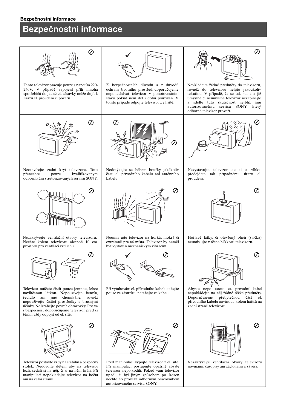 Bezpečnostní informace | Sony KV-29FQ75K User Manual | Page 56 / 160