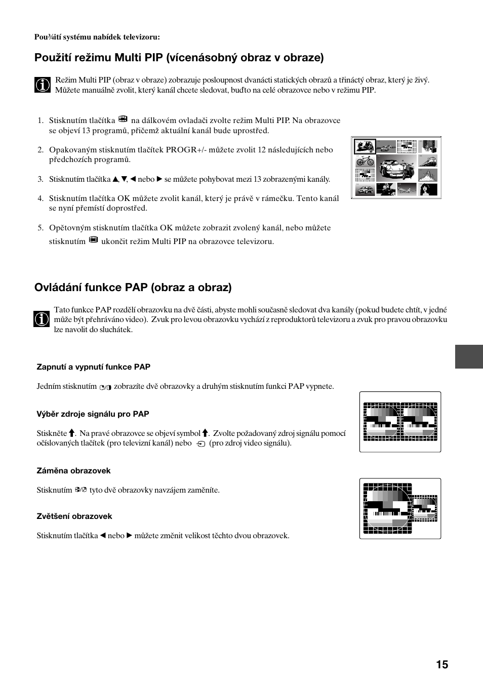 Ovládání funkce pap (obraz a obraz) | Sony KV-29FQ75K User Manual | Page 71 / 160