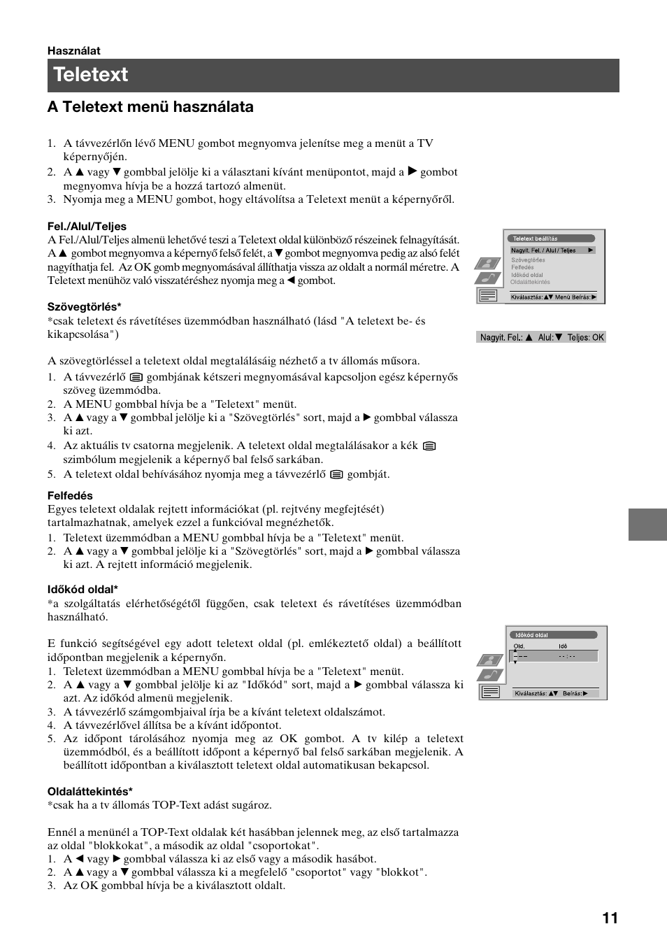 Teletext, A teletext menü használata | Sony KV-29FQ75K User Manual | Page 93 / 160
