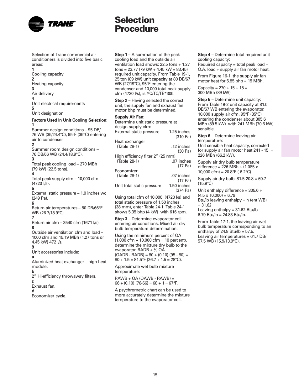 Selection procedure | Trane RT-DS-10 User Manual | Page 15 / 44