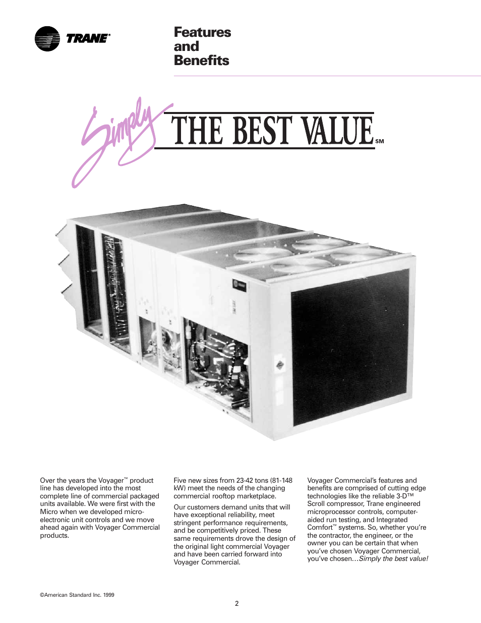 Features and benefits | Trane RT-DS-10 User Manual | Page 2 / 44