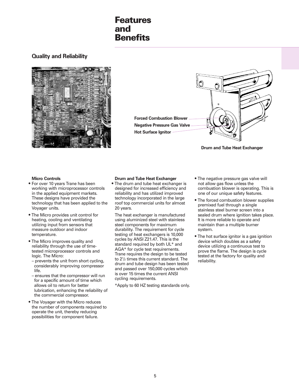 Features and benefits | Trane RT-DS-10 User Manual | Page 5 / 44