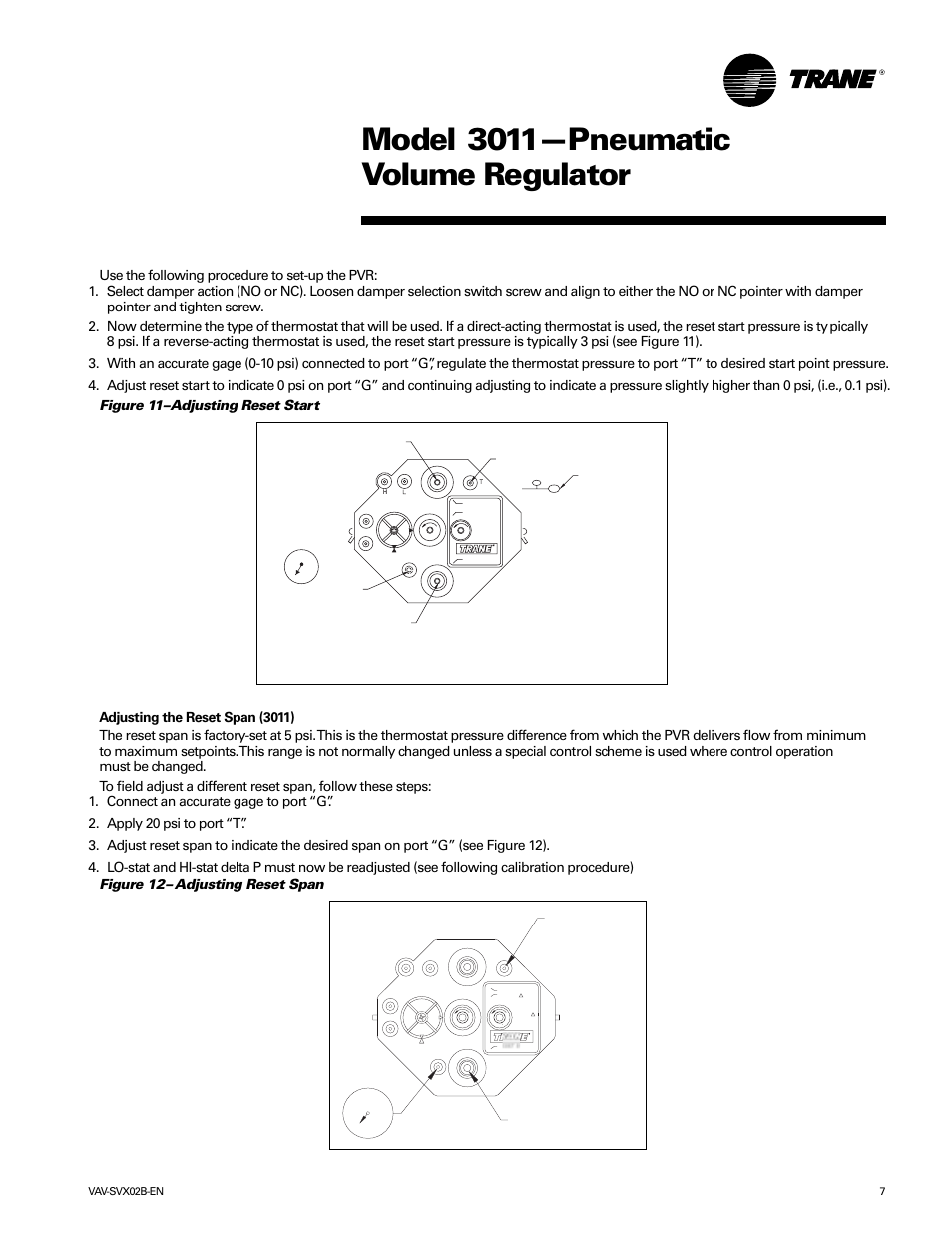 Model 3011—pneumatic volume regulator | Trane VAV-SVX02B-EN User Manual | Page 7 / 16
