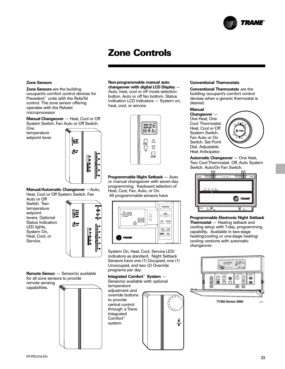 Zone controls | Trane TSC060-120 User Manual | Page 33 / 48