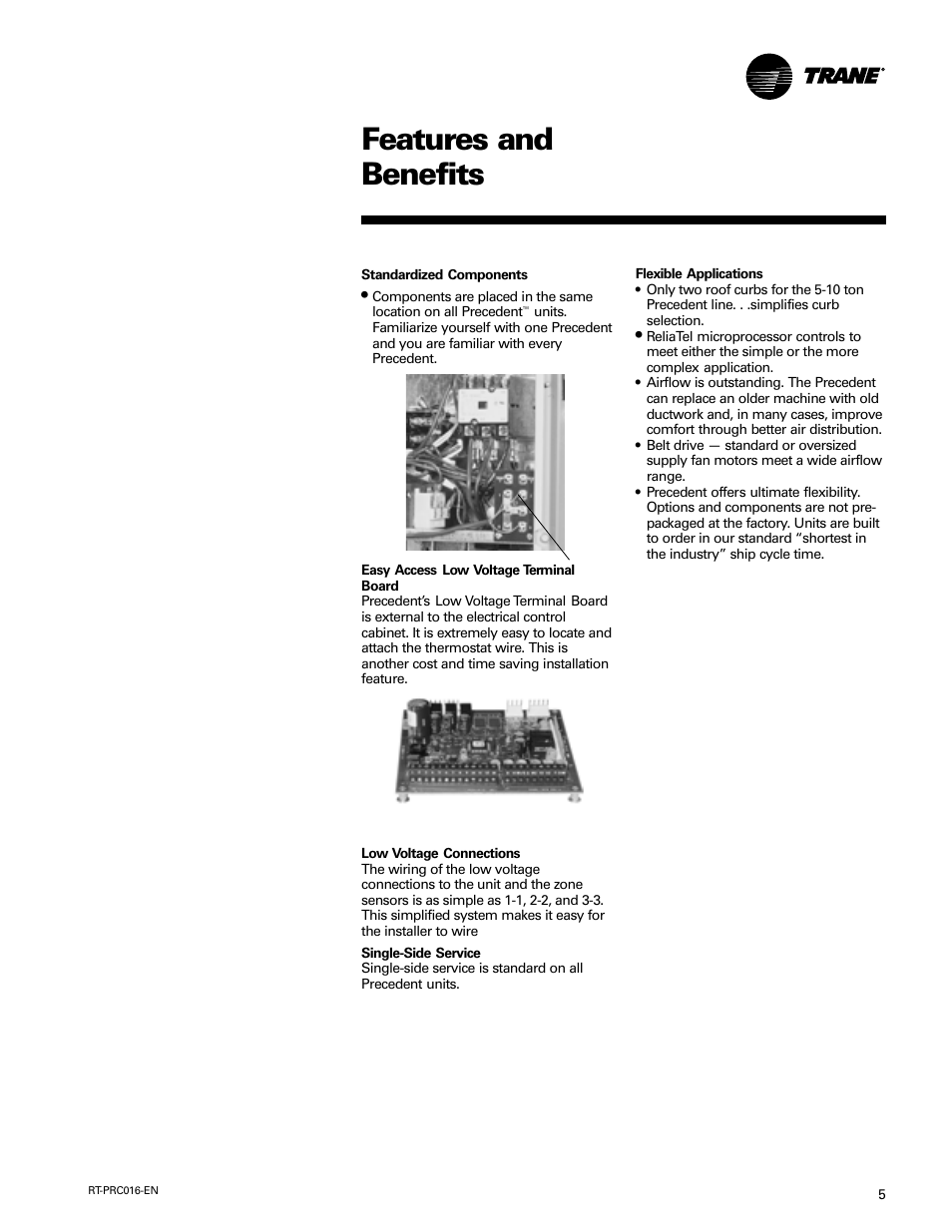 Features and benefits | Trane TSC060-120 User Manual | Page 5 / 48
