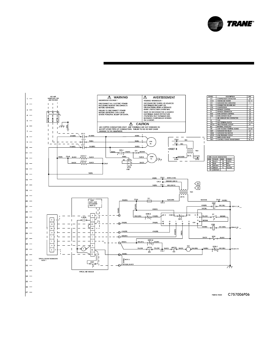 Typical wiring (heat pump) | Trane TWE200B User Manual | Page 35 / 56