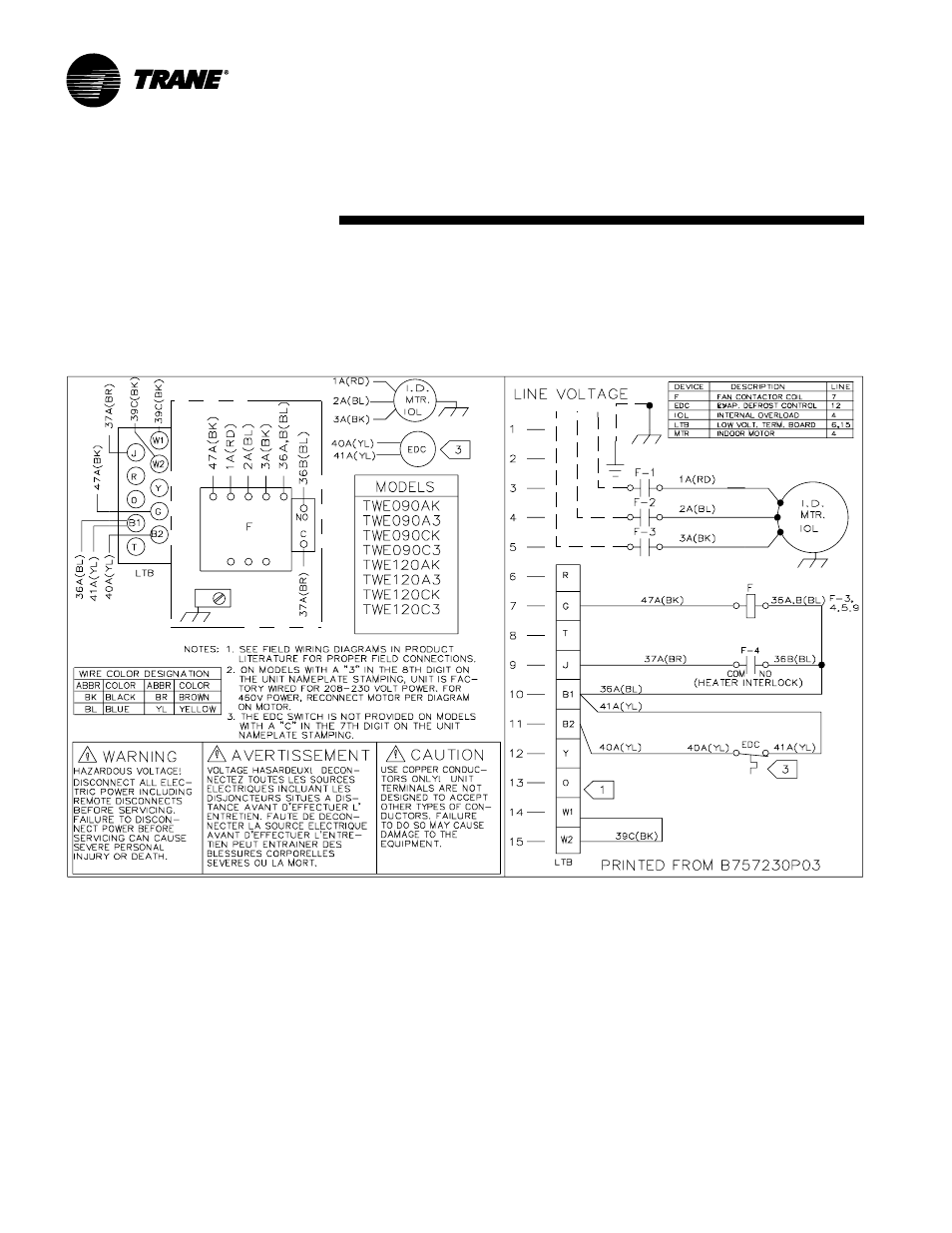 Typical wiring (air handler) | Trane TWE200B User Manual | Page 38 / 56
