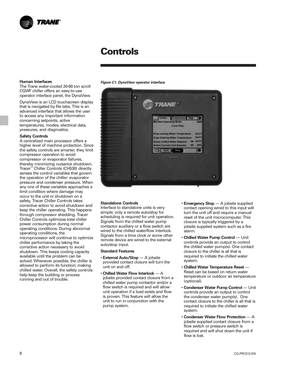 Controls | Trane CGWF User Manual | Page 8 / 40
