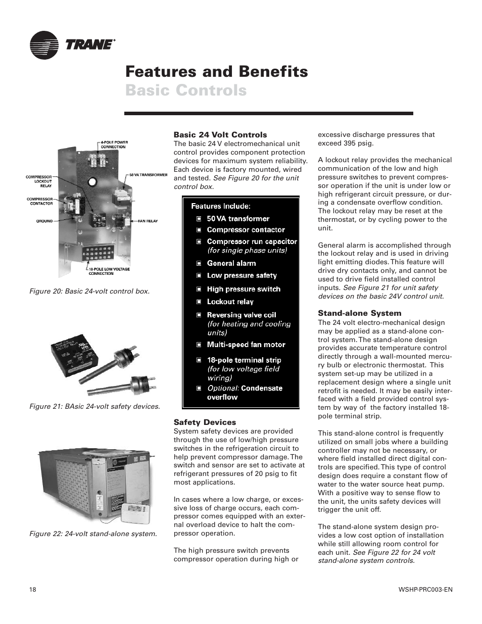 Features and benefits basic controls | Trane GEV User Manual | Page 18 / 28