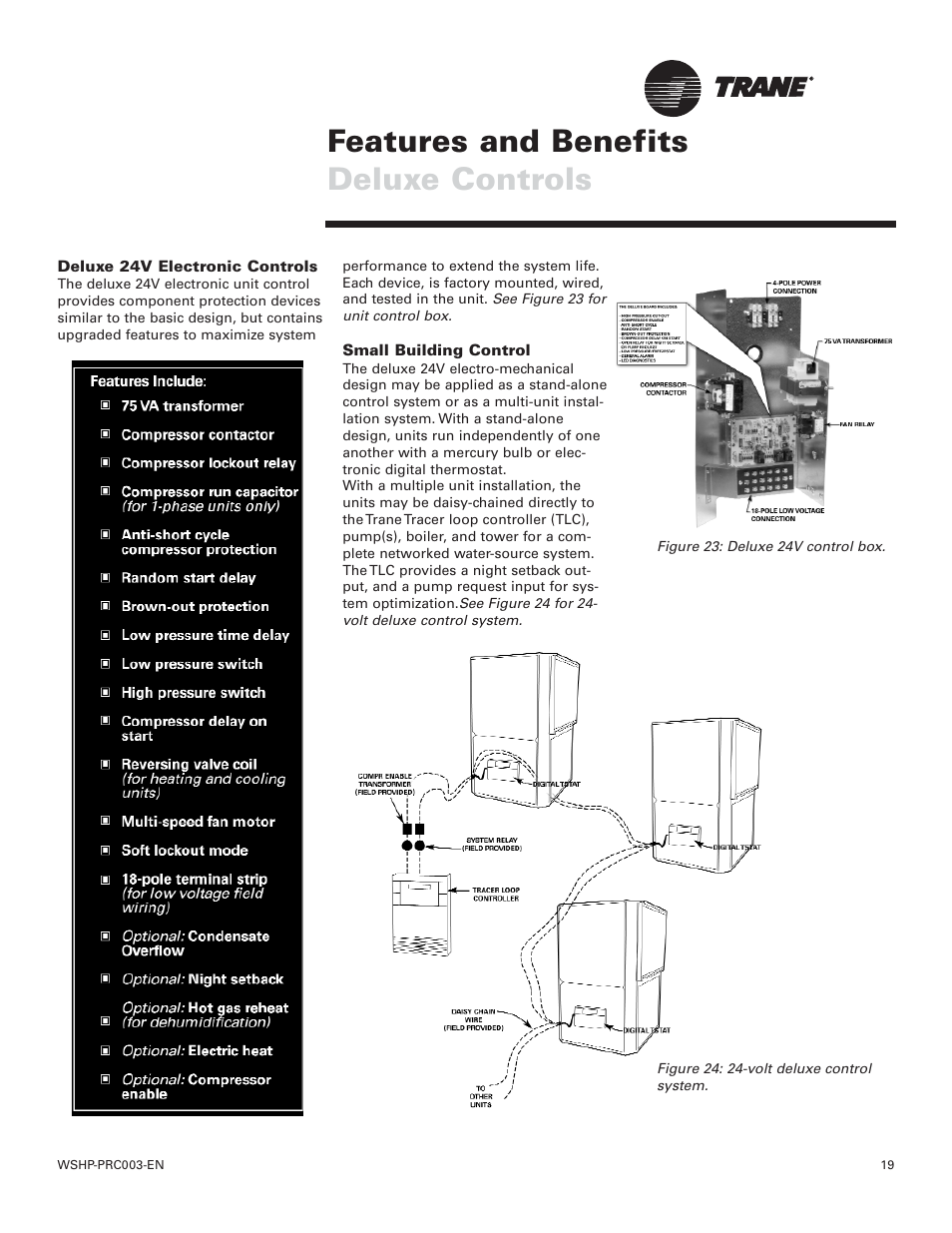 Features and benefits deluxe controls | Trane GEV User Manual | Page 19 / 28