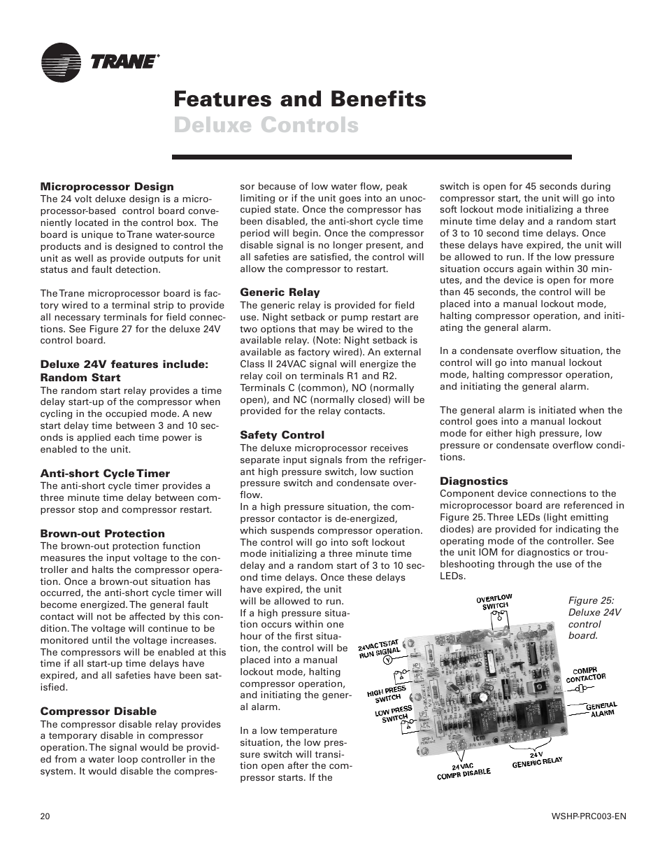Features and benefits deluxe controls | Trane GEV User Manual | Page 20 / 28