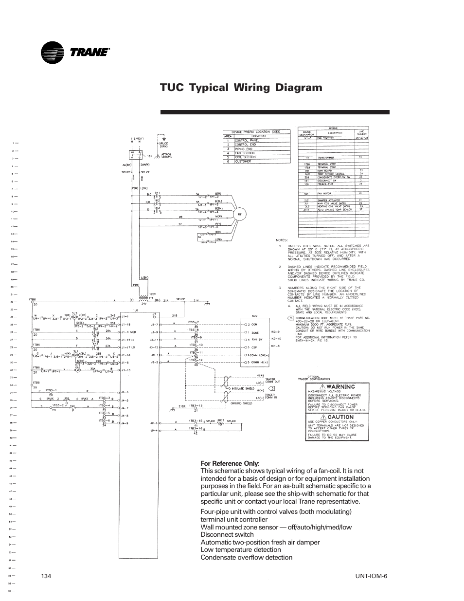 Tuc typical wiring diagram | Trane LO User Manual | Page 134 / 136