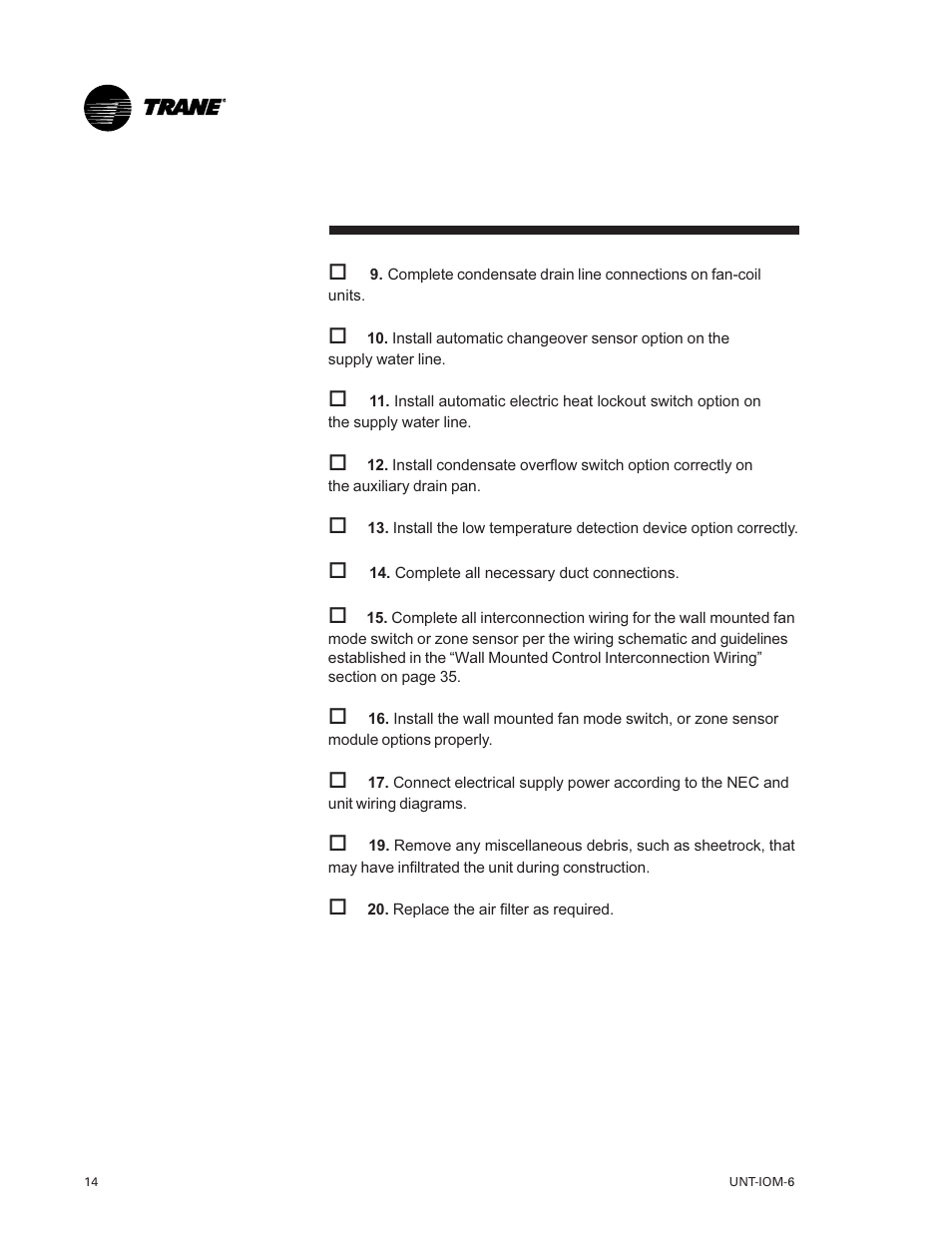 Trane LO User Manual | Page 14 / 136