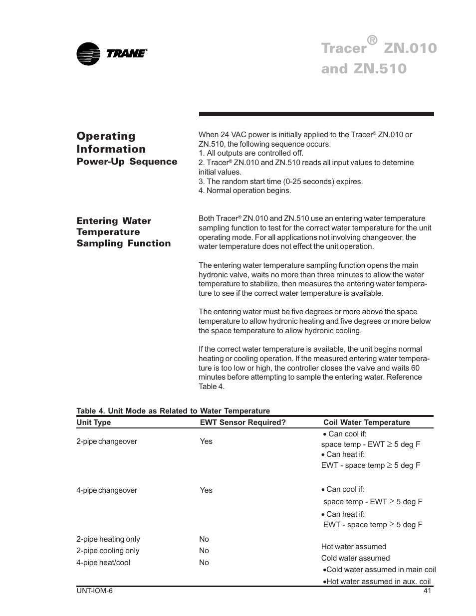 Thermostat module operating, Information 41, Tracer | Operating information | Trane LO User Manual | Page 41 / 136