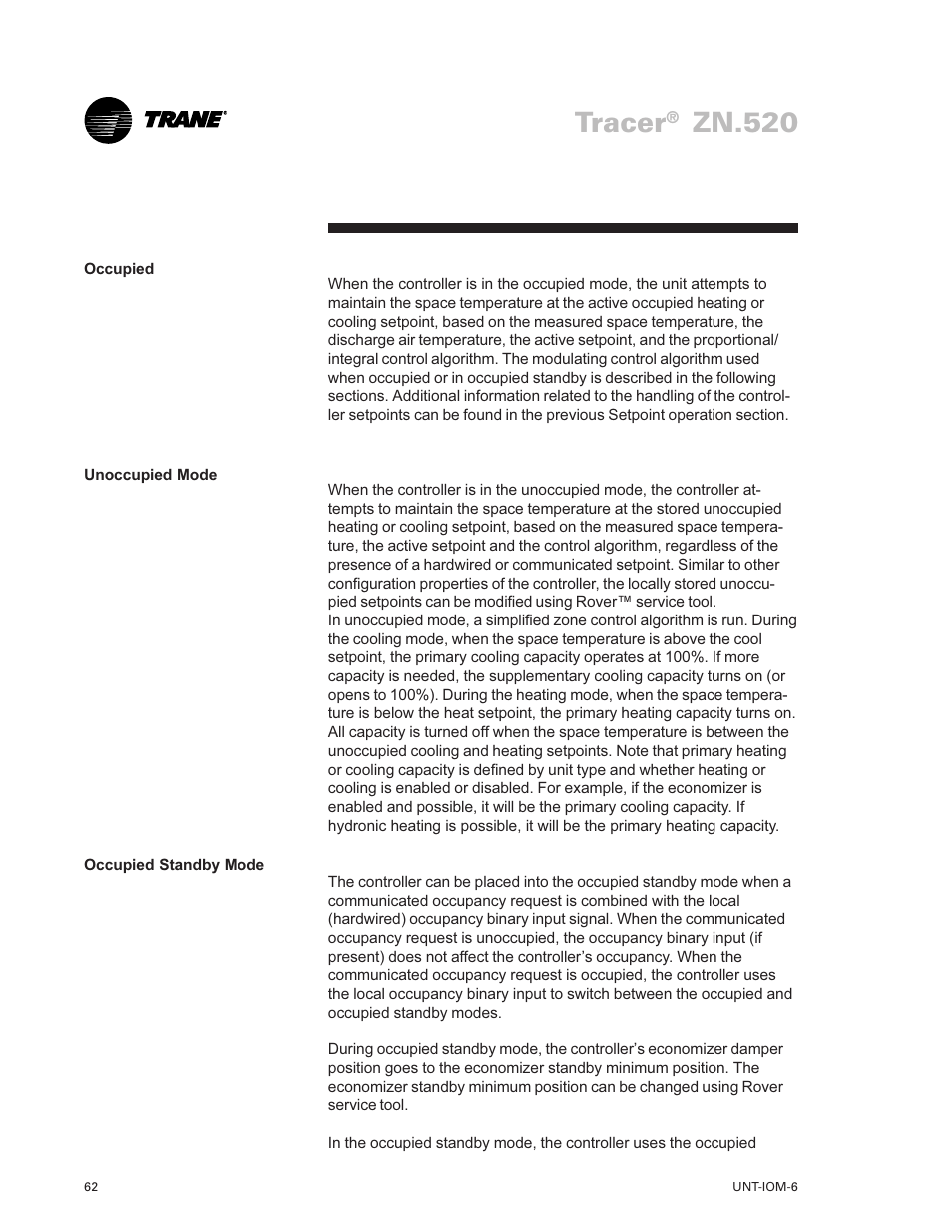 Tracer, Zn.520 | Trane LO User Manual | Page 62 / 136