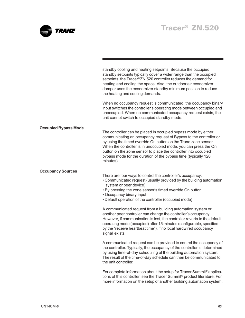 Tracer, Zn.520 | Trane LO User Manual | Page 63 / 136