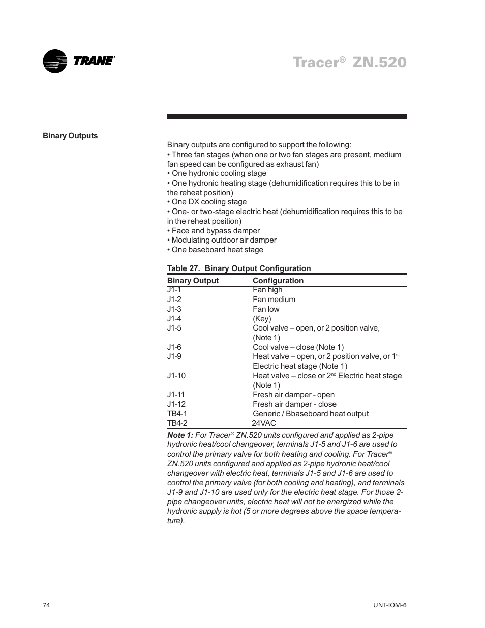 Tracer, Zn.520 | Trane LO User Manual | Page 74 / 136