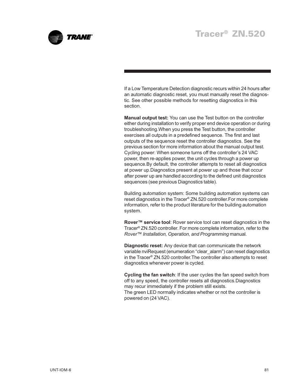 Tracer, Zn.520 | Trane LO User Manual | Page 81 / 136