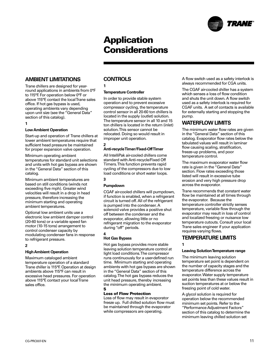 Application considerations | Trane CG-PRC007-EN User Manual | Page 11 / 52